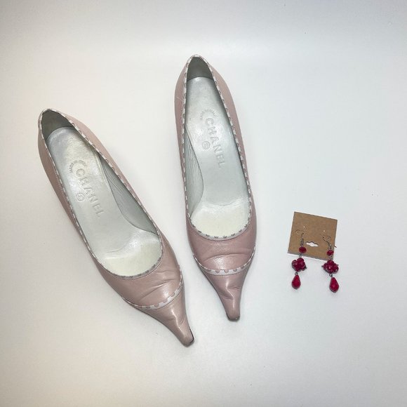 Chanel Vintage Pink Pointy Toe Heels - Size US 6.5/EU 37.5 - Picture 2 of 4
